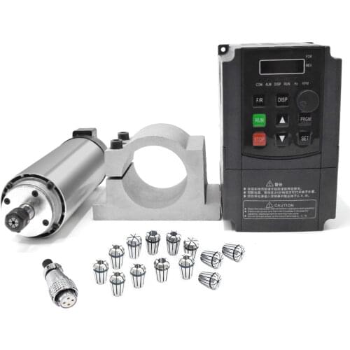 2.2KW Spindle CNC Router Spindle Motor 220V ER20 Milling Spindle Kit & 2.2kw Inverter/ Vfd & 14pcs ER20 (3-13mm) Collects set