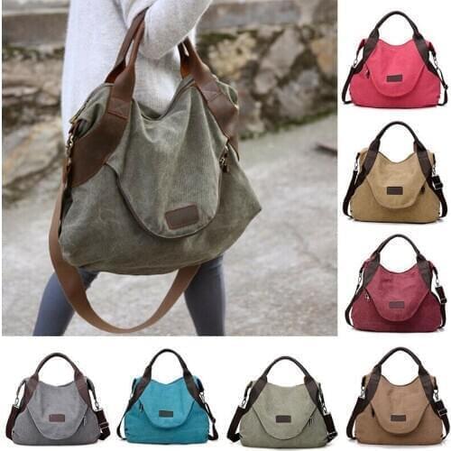 Women Canvas Handbag Shoulder Bags Large Tote Purse Travel Messenger Hobo Bag