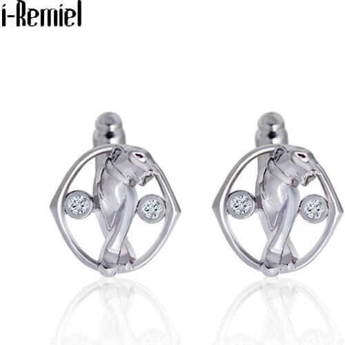 Boutique Cufflinks Hollow Leopard Animal Fashion Cool Cufflink Zircon Cuff Links Shirt Buttons Mens Luxury Jewelry Gifts for Men