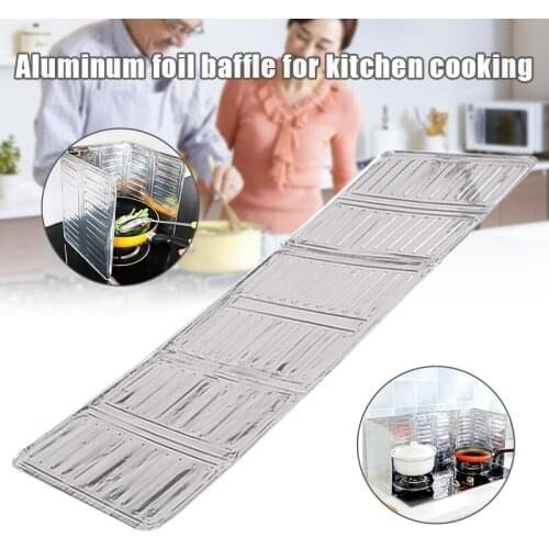 Kitchen Splash Proof Baffle Foldable Oil Splash Screen Cover Shield Guard Aluminium Foil Plate for Gas Stove fkxe