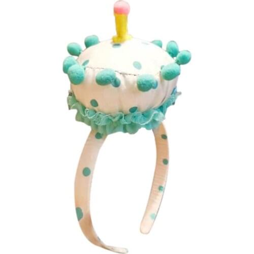 40%HOTCake Shape Headband Cute Decorative Skin-friendly Kid Headband Cake Shape Baby Crown Hat for Birthday