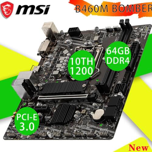 2021 Mainboard MSI B460M B460 BOMBER LGA 1200 Socket Intel B460 DDR4 Memory 64GB PCI-E 3.0 M.2 Micro ATX New Desktop Motherbord