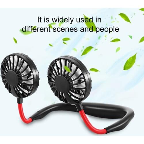 Mini Usb Draagbare Ventilator Handsfree Neck Fan Oplaadbare Batterij Kleine Draagbare Sport Fan 2000mA Bureau Hand Airconditione