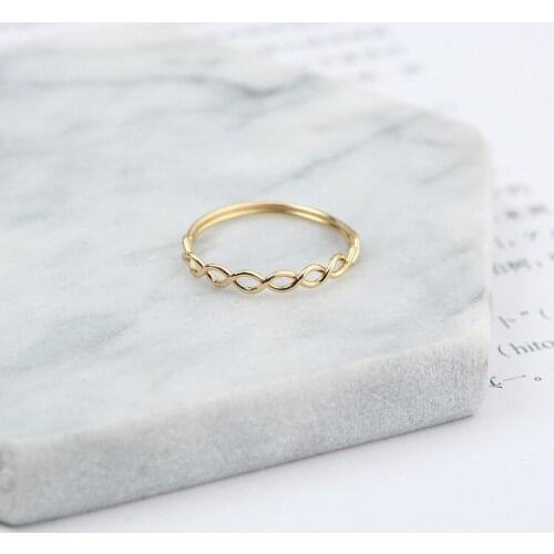 New Jewelry Simple Knitting Hollow Double Ring Exquisite Ladys Tail Ring Jewelry Twist Ring Rings For Women