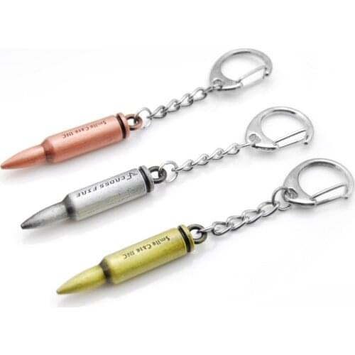 Original New Novelty Counter Strike Metal Gun Bullet Keyring Men Trinket Vintage Gold CS GO Keychain Male Jewelry Souvenirs Gift