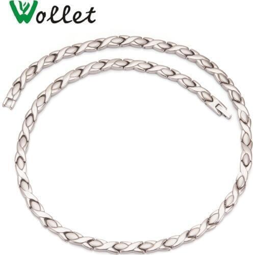 Wollet Jewelry Health Energy Magnetic Pure Titanium Necklace Infrared Germanium Relieve Fatigue Cervical Spine Necklace