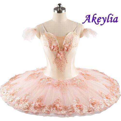 Women Flower Fairy Variation Pancake Tutus For Adult Pink Ballet Tutu Performance nutcracker costume platter tutu girls JN0213