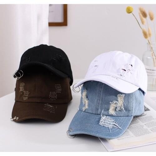 Dad Hat Cotton Hole Buckle Baseball Cap Solid Color Hats for Women Men Outdoor Visor Cap Casual Snapback Baseball Hat