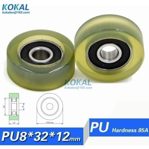 [PU0832-12] 10PCS glass window door 608RS ball bearing PU TPU counting machine 8*32*12mm rubber bearing wheel pulley