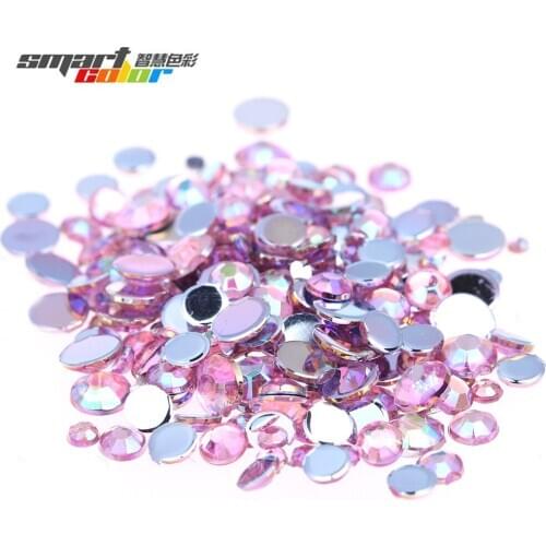Pink AB Color Multi-Size Acrylic Rhinestones Shoes Clothing Decorations Sparkling Newest Nail Art Decorations