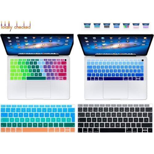 Funda con teclado en spanish Language Silicone Keyboard Cover Skin for MacBook Newest Air 13 Inch 2018 Release A1932