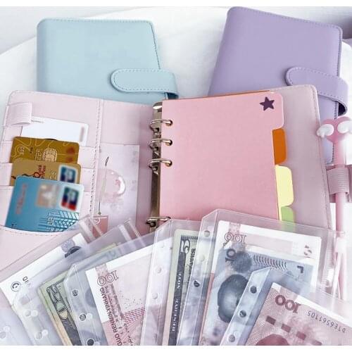 A6Loose Leaf Refill Notebook Cover Spiral Binder File Folder Notepad Cover Leather Ring Binder Office School Supplies Stationary