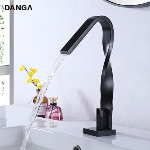 Basin Faucets Bathroom Tap Black Paint Washbasin Faucet Hot and Cold Mixing Tap Brass Hotel Water Faucet Bathroom Accessories