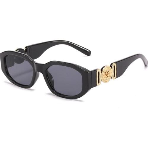 2021 new small box men women luxury sunglasses trend star same style polygonal glasses personality pattern glasses UV400