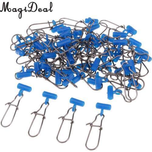 50pcs Fishing Sinker Slide Heavy Duty Sinker Slider Connector with Stainless Steel Snap