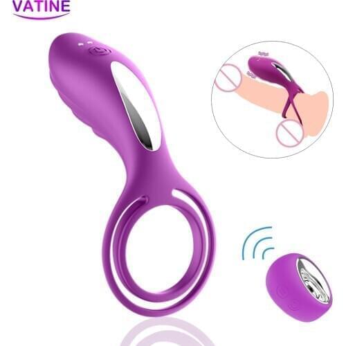 VATINE Wireless Men Penis Strapon Vibrators For Sex Toys Couples Erotic Tools Cock Ring Clitoris Anal Massager Adults Male Shop