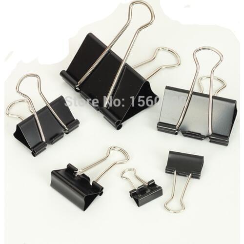 Free Shipping (48pcs/pack)25mm Black Binder clip stationery metal paper clip office accessories
