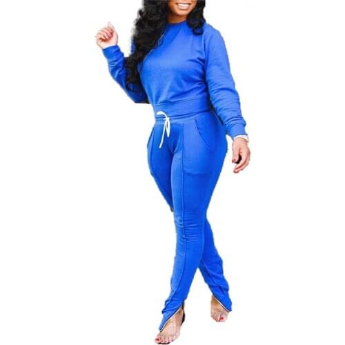 Autumn Women Two Pieces Set 2020 Tracksuit Long Sleeve Top Long Pants Suit Womens Clothing Sport Wear Matching Set Track Suit