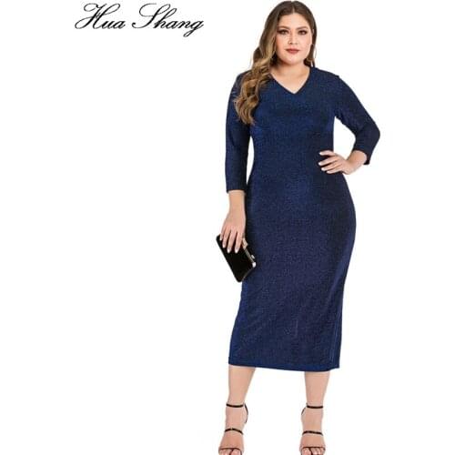 5XL 6XL Plus Size Party Dress Women Autumn Winter V Neck Sequied Elegant Slim Bodycon Pencil Dresses Back Split Maxi Long Dress