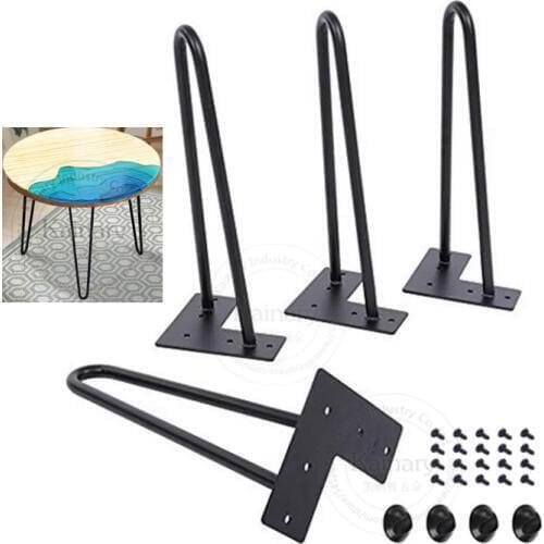 U shaped chair legs DIY sofa leg, black color solid iron metal furniture foot cabinet feet 8/10/14/18/22/28inch, 10/20/30/40cm
