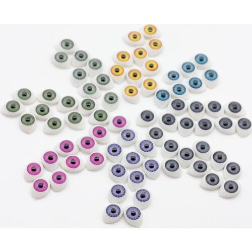 10pcs 11*16mm Mix color Half Oval Acrylic Plastic Doll Eyes For BJD Dolls Toy Making es015