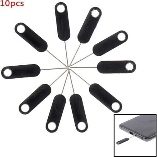 10pcs Universal Sim Card Tray Pin Ejecting Removal Needle Opener Ejector for Smartphones Tablets Black Tool KOQZM