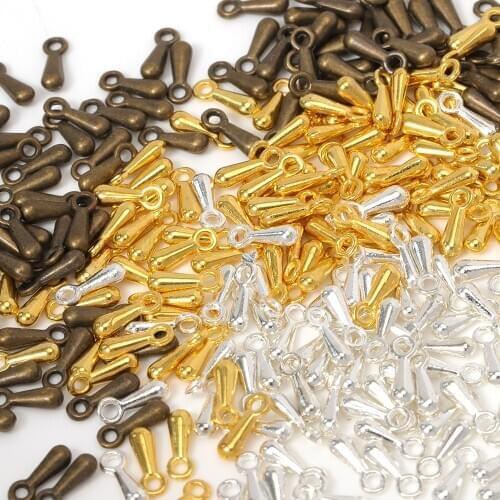 100pcs/lot 7x2.5mm Ending Droplets End Beads Chain End Connector for DIY Jewelry Making Wholesale Extension End Charms