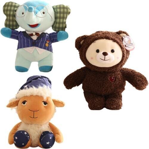 25-38cm Rainbow Ruby Teddy Bear Plushie Toys Stuffed Soft Plush Cartoon Animal Bear Elephant Dolls for Kids Birthday Gifts