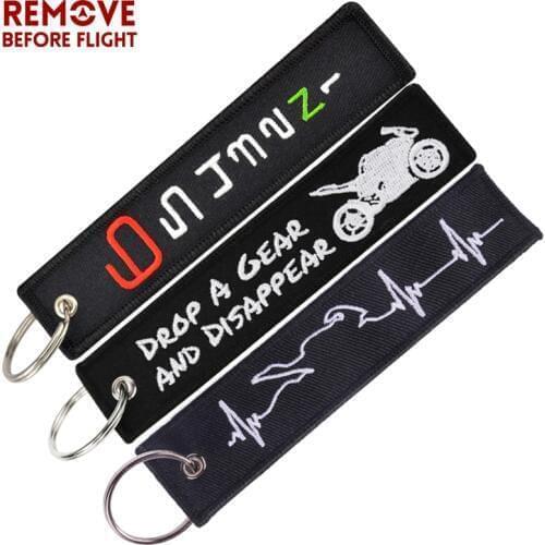 3PCS Cool Keychains for Car Keys Motorcycle Key Ring 6 5 4 3 2 N Stalls Key Tag Remove Before Flight Biker Heartbeat Key Chain