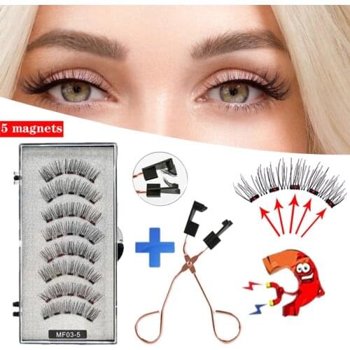 Anlinnet 8 pcs/2 pairs of magnetic eyelashes natural magnet eyelashes 3D false eyelashes makeup eyelash tool gift box packaging