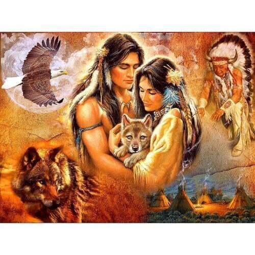 Full Square/Round Drill 5D DIY Diamond Painting "wolf & eagle" 3D Embroidery Cross Stitch 5D Rhinestone Home Decor Gift