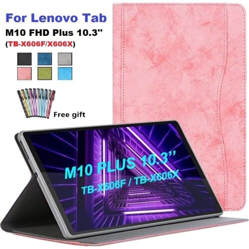 For Lenovo Tab M10 FHD Plus Tablet Case 10.3'' Wallet Stand Protective Cover For Funda Lenovo M10 FHD Plus TB-X606F X606X Case