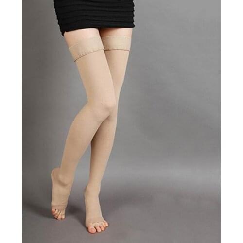 1 Pair Compression Stockings Solid Color Breathable Spandex Thigh High Running Socks for Men Women