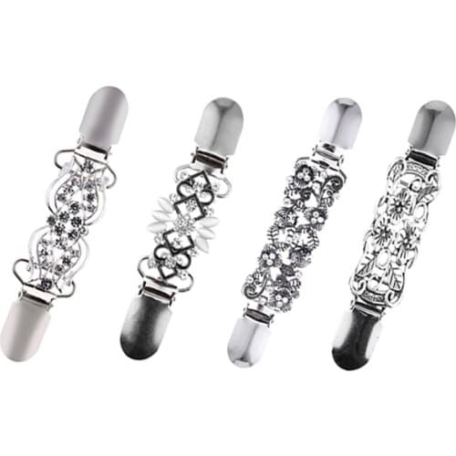 Miraculous Flower Shirt Collar Clip Cardigan Holder Sweater Shawl Clip With Duck Mouth Clothing Pins Sewing Clips For Suspenders