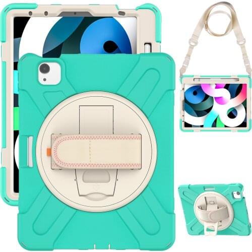 For Apple iPad Air4 10.9 / Pro11" 2018 2020 2021 Tablet Kids Safe Shockproof Heavy Duty Kickstand Morandi Series Protection Case