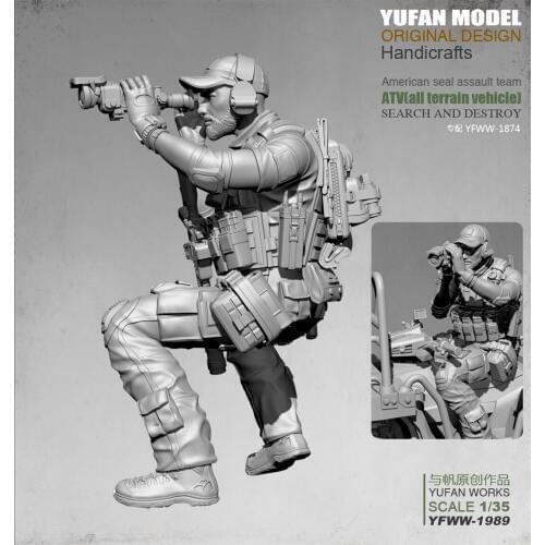 Yufan Model1/35 Resin Figure Us Sniper Observer Vehicle Version Resin Soldier Unmounted Yfww-1989