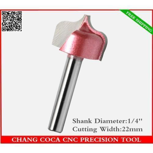 1/4''*22mm,Freeshipping CNC solid carbide End Mill,tungsten steel woodworking insert router bit,laced wood tools,Trimming knife