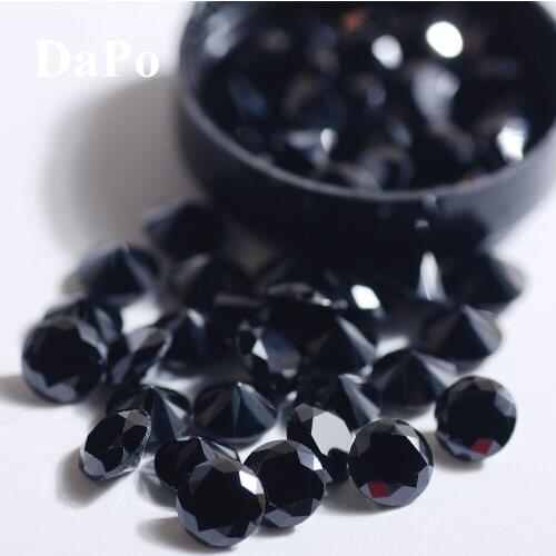 Hisenlee Black Color Shining Round Shape 6MM Artificial Cubic Zirconia Crystal Exquisite Jewelry Decoration Art Gem 50pcs