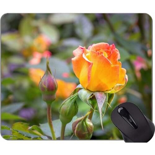 Gaming Mouse Pad Custom,Earth peony rose flower -Stitched Edges