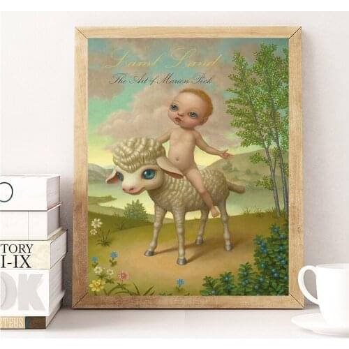 Lamb Land The Art Of Marion Peck Wall Art Painting Decorative Picture HD Canvas Painting Print Living Room Home Decoration