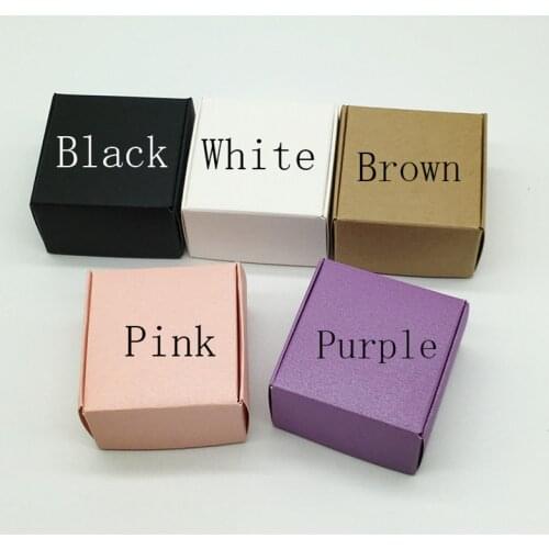 Small And Exquisite Earring Accessory Set Boxes 4x4x2.5cm Jewelry Packaging Storage Small Paper Box 50Sets