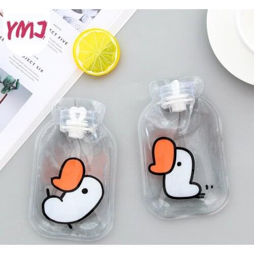 Cartoon Hand Po Warm Water Bottle Cute Mini Transparent Hot Water Bottles Small Portable Hand Warmer Water Injection Storage Bag