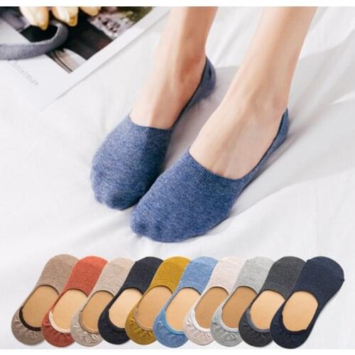 Summer Women Socks 5 Pairs Spring Solid Color Fashion Wild Shallow Mouth Felmen Girls Female Invisible Slipper Socks