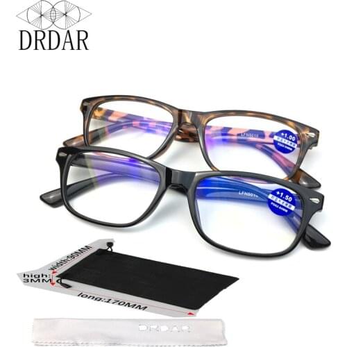New 2020 Anti-blue light Reading glasses high quality Hyperopia Square frame Black/Leopard color male Womens Universal
