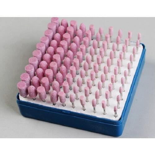 New 100 pcs 3MM Red Corundum Stone Points Electric Polishing Grinding Head Wheel Tool Kit For Dremel Rotary Tool