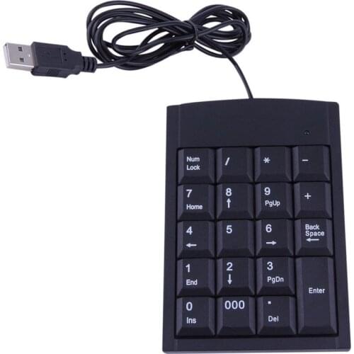 Mini USB Keyboard USB Wired Numeric Keyboard Keypad Adapter 19 Keys for Laptop PC Windows 2000 XP Vista 7 or Millennium Edition