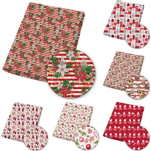 Christmas Elk 45*145cm Polyester Cotton Fabric By The Meter Patchwork Fabric for Sewing Needlework DIY Dress Crafts Materials