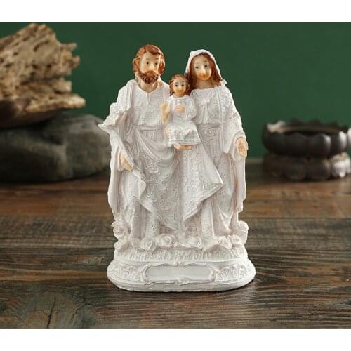 Religious Family Statue Desktop Shelf Figurine Angel Sculpture Status Decor