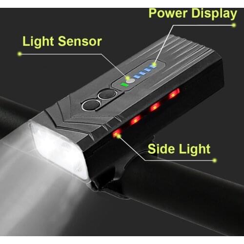 Smart Bike Light Front Rainproof USB Rechargeable Cycling LED Front Lamp Headlight MTB Ultralight Flashlight Bicycle Accessories