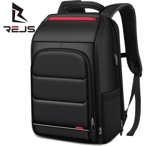 REJS LANGT Waterproof Backpack Laptop 15.6 Inch Swiss Style Business Backpacks Men USB Charging Large Capacity Travel Bag